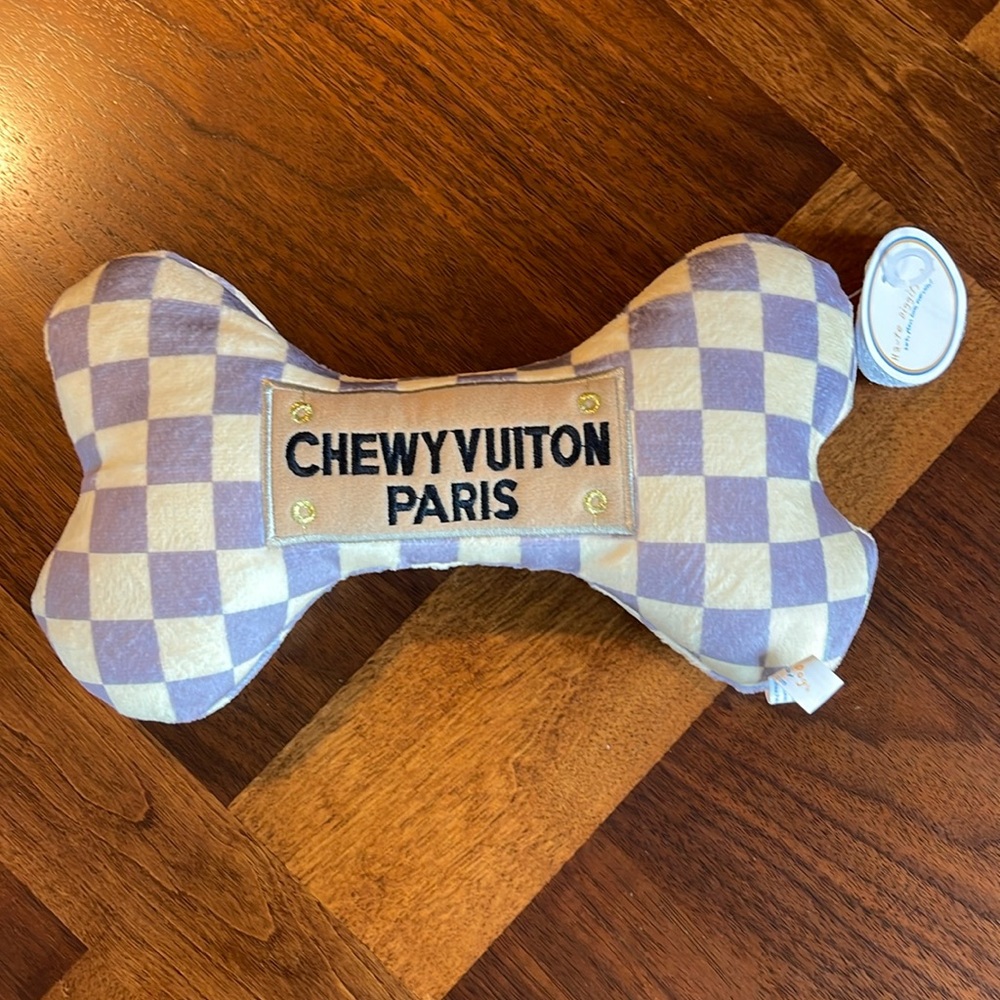 NWT CHEWY VUITON PARIS BONE SHAPED DOG TOY - SO ADORABLE - MUST SEE!!!!